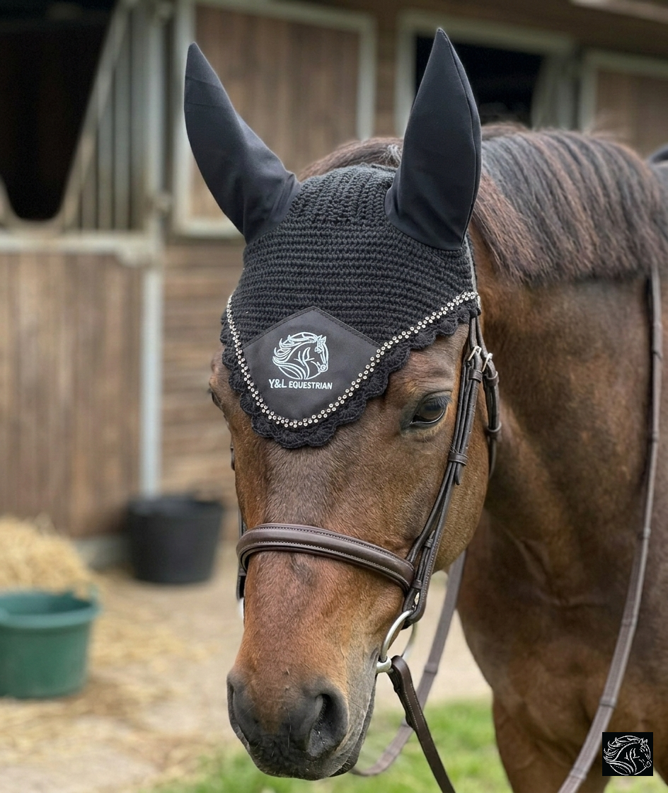 FLY VEIL- EAR BONNET WITH CRYSTAL - Image 5