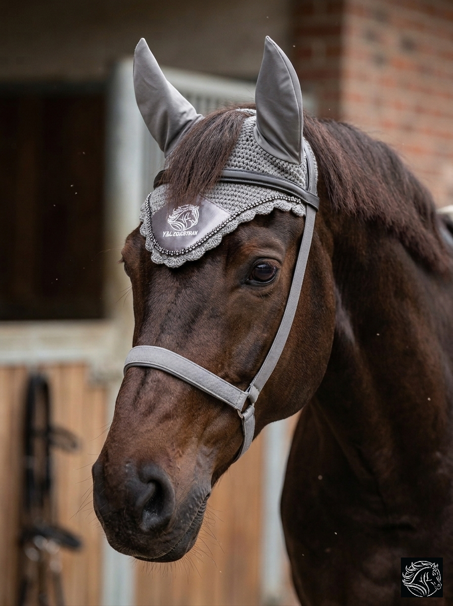 FLY VEIL- EAR BONNET WITH CRYSTAL - Image 6